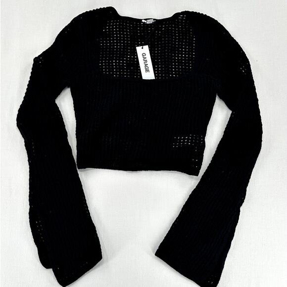 Square Neck Open Knit Sweater - Picture 1 of 4